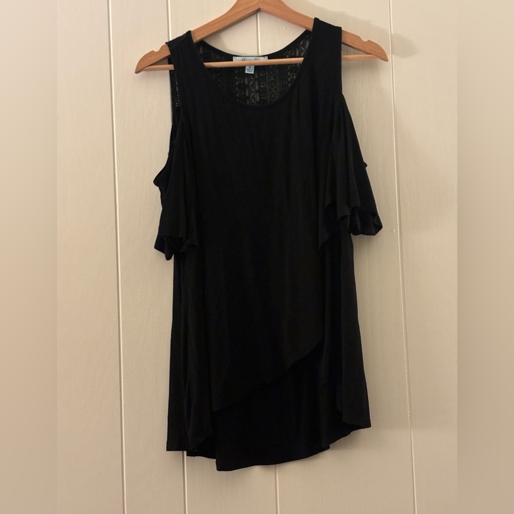 Black off the shoulder She + Sky blouse (S)
